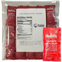 Hunt's Ketchup Packets 0.3 Oz (9G) - 50 Count Single Serve - Ketchup Condiment Packs Bundled With 8 X 8 Inch Chronos Food Safe Slide Seal Bag