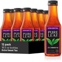 Pure Leaf Iced Real Brewed Black Tea, Extra Sweet, 18.5 Fl Oz (Pack Of 12)