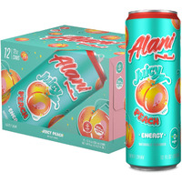 Alani Nu Juicy Peach Sugar Free, Low Calorie Energy Drinks | 200Mg Caffeine | Biotin B Vitamins | Zero Sugar | 10 Calories | 12 Fl Oz Cans | 12 Pack