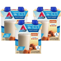 Atkins Energy Shake Creamy Caramel, With B Vitamins And Protein. Keto-Friendly And Gluten Free 4 Count(Pack Of 3)