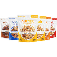 Nutrail Nut Granola, Variety Pack, No Sugar Added, Gluten Free, Grain Free, Keto, Low Carb, Healthy Breakfast Cereal 8 Oz. 6 Count