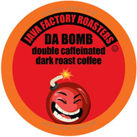 Java Factory Coffee Pods High Caffeine Coffee Compatible With K Cup Brewers Including 2.0, Da Bomb Extra Bold Double Caffeinated, 80 Count
