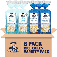 Quaker Large Rice Cakes, Gluten Free, Lightly Salted + Salt Free Variety Pack, 4.47 Ounce (Pack Of 6)