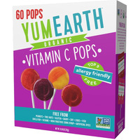 Yumearth Organic Vitamin C Pops Variety Pack, 60 Fruit Flavored Favorites Lollipops, Allergy Friendly, Gluten Free, Non-Gmo, Vegan, No Artificial Flavors Or Dyes