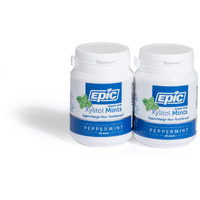 Epic Xylitol Mints - Sugar Free & Aspartame Free Mints Sweetened W/Xylitol For Dry Mouth & Gum Health (Peppermint, 180-Piece Bottle, 2 Bottles)