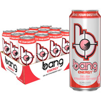Bang Energy Delish Strawberry Kiss, Sugar-Free Energy Drink, 16 Fl Oz (Pack Of 12)
