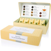 Tea Forte Assorted Classic Tea, Petite Presentation Box, Sampler Gift Set With Handcrafted Pyramid Infusers - Herbal, Black, Green, White, 10 Count (Pack Of 1)