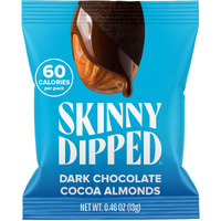 Skinnydipped Dark Chocolate Cocoa Almonds, Healthy Snack, Plant Protein, Gluten Free, 0.46 Oz Mini Bags, Pack Of 24