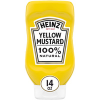 Heinz 100% Natural Yellow Mustard (12 Ct Pack, 14 Oz Bottles)
