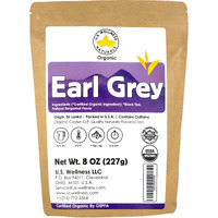 Earl Grey Tea, Floral & Citrusy, Natural Bergamot Flavor Blended With Organic Loose Leaf Tea, 110+ Cups, 8Oz, Organic Ceylon, Op Grade Tea, U.S.A Processed & Quality Control