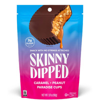 Skinnydipped Caramel Peanut Paradise Cups, 2G Sugar Per Cup, No Palm Oil, Gluten Free, 3.2Oz Resealable Bags, 6 Count (Pack Of 4)