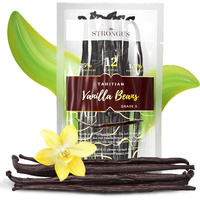 12 Large Tahitian Vanilla Beans - Vacuum Sealed Grade A Vanilla Pods - Rich, Creamy Flavor & Aroma - Ingredients For Baking, Homemade Extract, Paste, Brewing, Coffee, Cooking - , 12-Pack