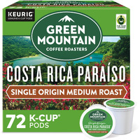 Green Mountain Coffee Roasters Costa Rica Paraiso Single-Serve K-Cup Pods, Medium Roast Coffee, 72 Count (6 Packs Of 12)