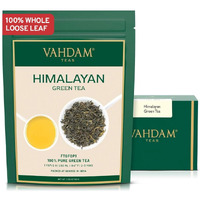 Vahdam, Himalayan Green Tea Leaves (50+ Cups, 3.53 Oz) Non Gmo, Gluten Free | High Elevation Grown Green Tea Leaves From Himalayas | Pure Unblended Single Origin Green Loose Leaf Tea | Vacuum Sealed