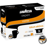 Lavazza Expert Gran Aroma Coffee Capsules, Sweet Taste, Light Roast, Intensity 4 Out 10, Notes Of Floral And Fruit, Aromatic Blend, Coffee Preparation, Blended And Roasted In Italy, (36 Capsules)