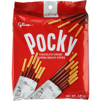 Glico Pocky, Chocolate Cream Covered Biscuit Sticks (9 Individual Bags), 4.13 Oz