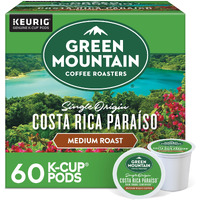 Green Mountain Coffee Roasters Costa Rica Paraiso, Keurig Single Serve K-Cup Pods, Medium Roast Coffee, 60 Count, (6 Packs Of 10)