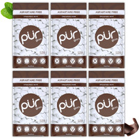Pur Gum | Aspartame Free Chewing Gum | 100% Xylitol | Natural Chocolate Mint Flavored Gum, 55 Pieces (Pack Of 6)