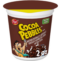 Post Cocoa Pebbles Breakfast Cereal, Portable Individual Cereal Cups To Go, Gluten Free Cereal, 2.0-Ounce (Pack Of 12)