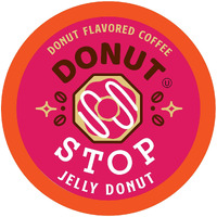 Donut Stop Flavored Coffee Pods, Compatible With 2.0 K-Cup Brewers, Jelly Donut Flavor, 40 Count