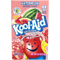 Kool-Aid Watermelon Flavored Unsweetened Caffeine Free Powdered Drink Mix 0.15 Ounce (Pack Of 48)