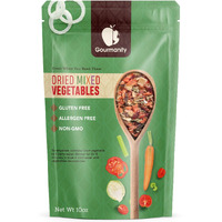 Gourmanity Dehydrated Mixed Vegetables, All Natural Dried Ramen Topping, Adds Color Flavor And Texture To Your Vegetable Soups And Stews, 10Oz Bag.