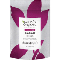 Wildly Organic Fermented Cacao Nibs 16 Oz, 1 Lb Bag - Organic, Non-Alkalized, Minimally Processed, Raw, Non-Gmo, Kosher, Vegan, Premium Rich Chocolate Flavor | Perfect In Smoothies, Yogurt, Oatmeal, Granola, Baking, Fruits, & Ice Cream