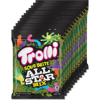Trolli Sour Brite All Star Mix, Sour Gummy Candy, 4.25 Ounce Bags (Pack Of 12)