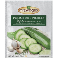 Mrs. Wages Polish Dill Pickles Refrigerator Mix | Quick And Easy | Simple-To-Use | Simple Homemade Pickles | Traditional Pickle Flavoring | 1.94 Oz Packet (Value Pack Of 12)