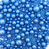Edible Royal Blue Pearl Sugar Sprinkles Candy Baking Edible Cake Decorations Cupcake Toppers Cookie Decorating Celebrations Wedding Shower Party Chirstmas Supplies 120G/ 4.2Oz