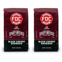 Fire Department Coffee - Black Cherry Bourbon Coffee - Gives Back To Firefighters - Black Cherry Bourbon Infused Ground Coffee - Non-Alcoholic - Roasted In The Usa - Veteran Owned (12 Oz, Pack Of 2)