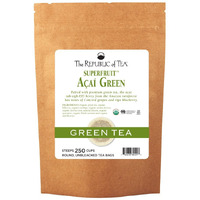 The Republic Of Tea Organic Acai Green Superfruit Tea, 250 Tea Bag Bulk, Premium Acai Berries Organic Green Tea