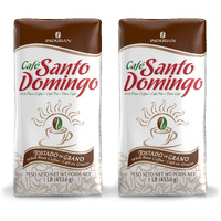 Caf   Santo Domingo, 16 Oz Bag, Whole Bean Coffee, Medium Roast - Product From The Dominican Republic (Pack Of 2)