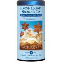 The Republic Of Tea Almond Coconut Macaroon Red Rooibos Herbal Tea, 36 Tea Bag Tin