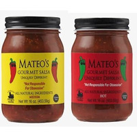 Mateos Gourmet Salsa, Medium & Hot 16 Oz (Variety Pack)