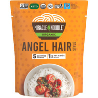 Miracle Noodle Organic Ready To Eat Angel Hair Style Noodle, Plant Based, Gluten Free, Shirataki Rice, Keto And Paleo Friendly, 7 Ounce (Pack Of 6)