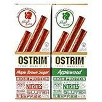 Ostrim Turkey Meat Snack Sticks - Maple Brown Sugar & Applewood - Pack Of 20 (10 Of Each Flavor)