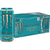 Monster Energy Ultra Fiesta Mango, Sugar Free Energy Drink, 16 Ounce (Pack Of 15)