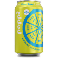 Poppi Sparkling Prebiotic Soda, Beverages W/Apple Cider Vinegar, Seltzer Water & Fruit Juice, Ginger Lime, 12Oz (12 Pack)