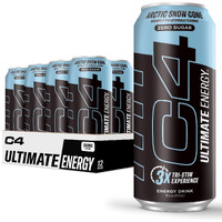 C4 Ultimate Sugar Free Energy Drink 16Oz (Pack Of 12) | Arctic Snow Cone | Pre Workout Performance Drink With No Artificial Colors Or Dyes