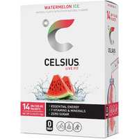 Celsius On-The-Go Powder Sticks Watermelon Ice, Essential Energy 2.5 Oz (14 Sticks Per Pack)