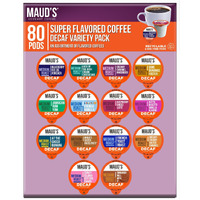 Maud's Flavored Decaf Coffee Pods Variety Pack, 80Ct | 14 Assorted Blends | 100% Arabica Flavored Coffee | Solar Energy Produced Recyclable Single Serve Coffee Pods Compatible With Keurig K-Cup Brewers