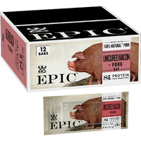 Epic Uncured Bacon Protein Bars, Paleo Friendly, 12 Ct, 1.5 Oz Bars