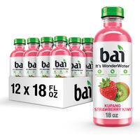 Bai Antioxidant Infused Water Beverage, Kupang Strawberry Kiwi, With Vitamin C And No Artificial Sweeteners, 18 Fluid Ounce Bottle, 12 Pack