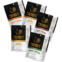 Perky Jerky Turkey Jerky Variety, 2.2 Oz (Pack Of 5) - Low Sodium - 7-10G Protein Per Serving - Low Fat - 100% U.S. Sourced - Non-Gmo