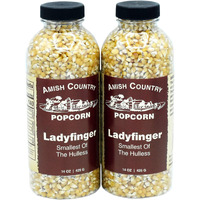 Amish Country Popcorn | 2-14 Oz Bottles | Ladyfinger Popcorn Kernels | Old Fashioned, Non-Gmo And Gluten Free (2-14 Oz Bottles)