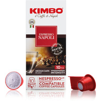 Kimbo Espresso Napoli Single Serve Compatible Coffee Capsules - Blended And Roasted In Italy - Medium To Dark Roast With Pleasant Floral Flavors - 10 Count