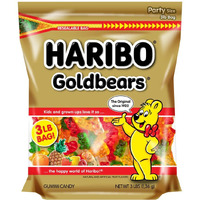 Haribo Gummi Candy, Original Goldbears Gummy Bears, 3 Pound Resealable Party Size Bag, Delicious Soft & Chewy Sweet Snacks, Assorted Fruity Flavors
