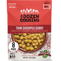 A Dozen Cousins Seasoned Beans, Vegan And Non-Gmo Meals Ready To Eat Made With Avocado Oil (Trini Chickpea Curry, 8 Pack)