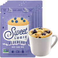 Sweet Logic Keto Dessert Mug Cake Mixes - Blueberry Muffin - Low Sugar - Gluten-Free - Low Carb - Diabetic-Friendly Sweets - Natural Ingredients - High Protein - Delicious Keto Treats (4 Pack)